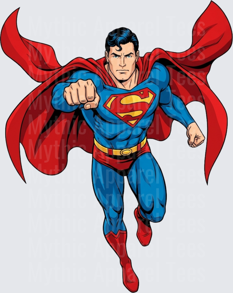Superman Flying Fist Forward Comic Style Classic Suit