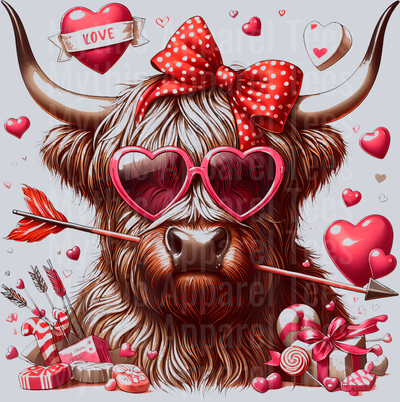 181 Highland Cow Valentine_S Day Women Girls Farmer Cow Lovers T-Shirt