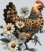 Cheetah Chicken, Chicken Transfers, Floral Design, Farmhouse Decor, Funny Farm Quotes, Spring, Cluck It, DTF Transfer