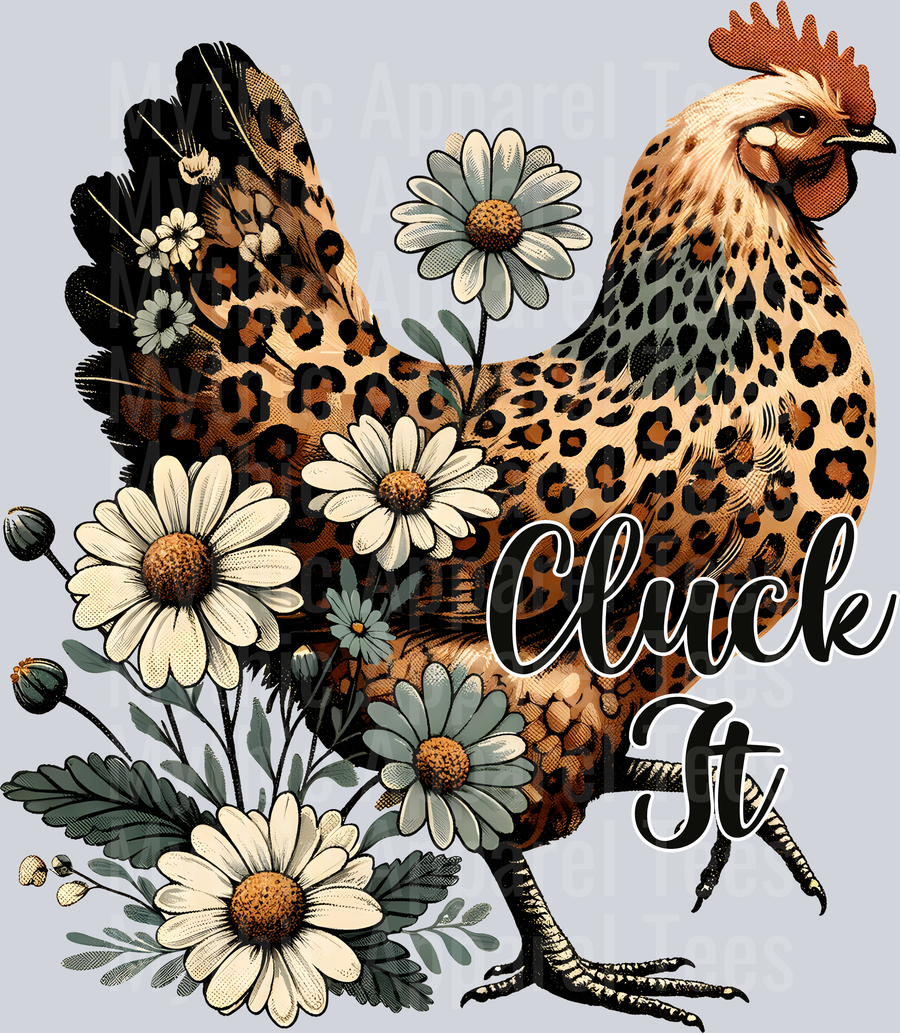 Chicken run cheetah chicken flowers DTF Chicken Transfers