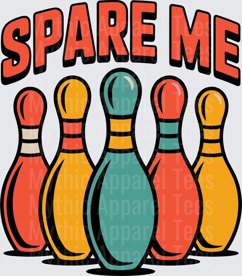 Bowling Spare Me Retro Colorful Pins Funny Pun Design