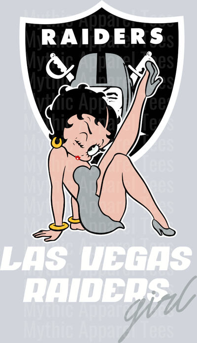Las Vegas Raiders Girl Betty Boop DTF NFL Transfers