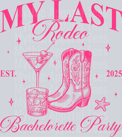 Funny My Last Rodeo Bachelorette Cowgirl Bachelorette Party T-Shirt (1)