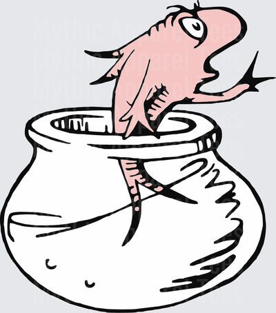 DR Seuss One Fish Jumping Out of Fishbowl