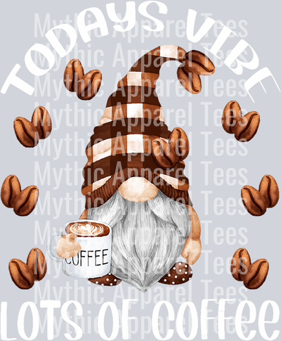 Gnome butterflies and coffee DTF Coffee Transfers