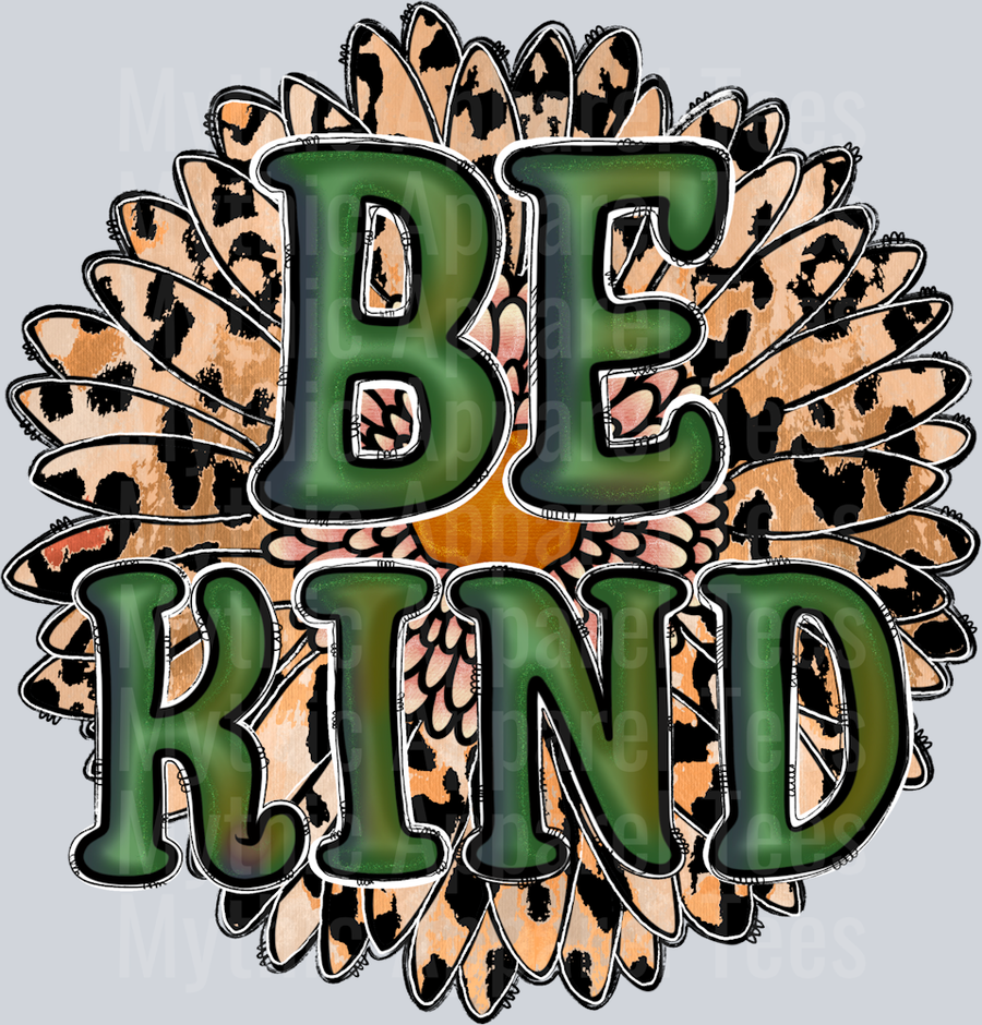 Be Kind Leopard Sunflower Inspirational