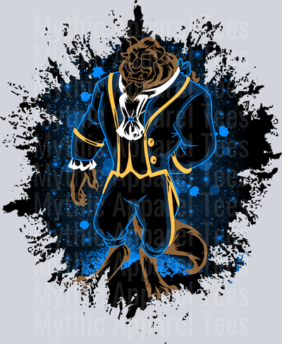 The Beast Disney Prince Dark Silhouette Color Splash Crystal Ball Vision