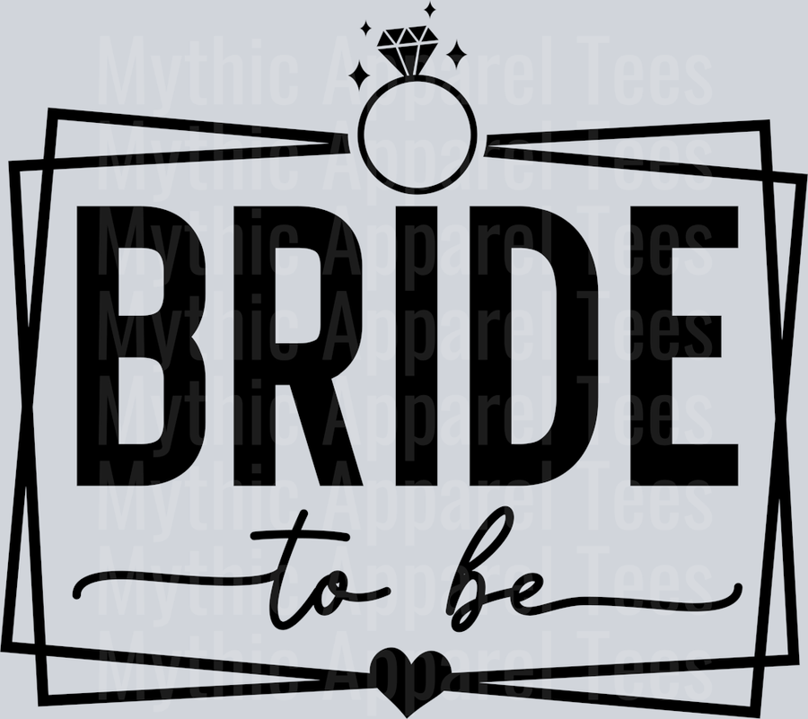 Bride to be Black with rink DTF Bride Transfers