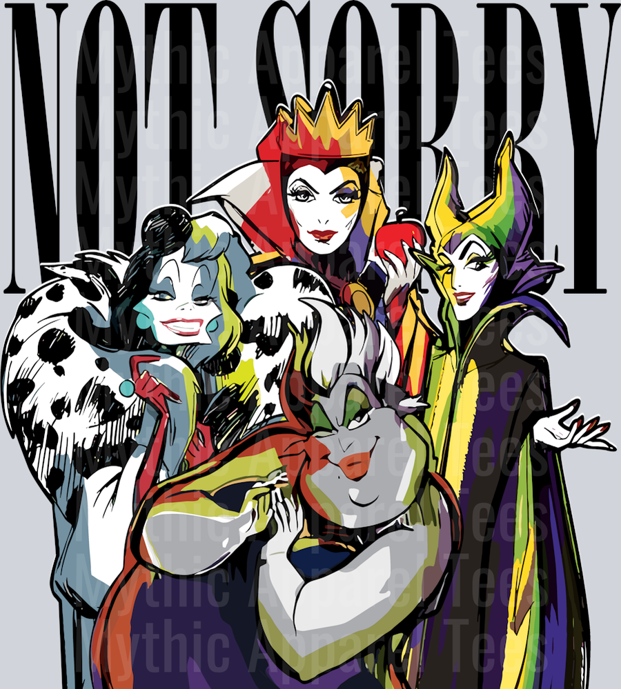 Not Sorry Villains DTF Disney Villains Transfers