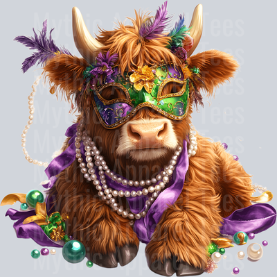 AZ791 Mardi Gras Highland Cow (4)