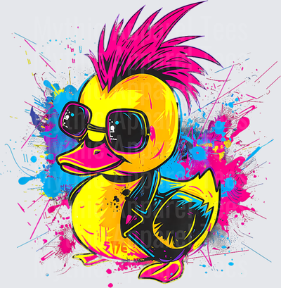 Jeep Ducks Punk Rock Rubber Duck Pink Mohawk Sunglasses Splatter