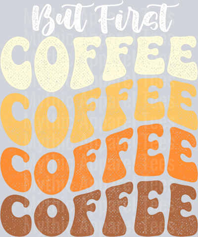 Coffee wave effect with retro colors DTF Coffee Transfers