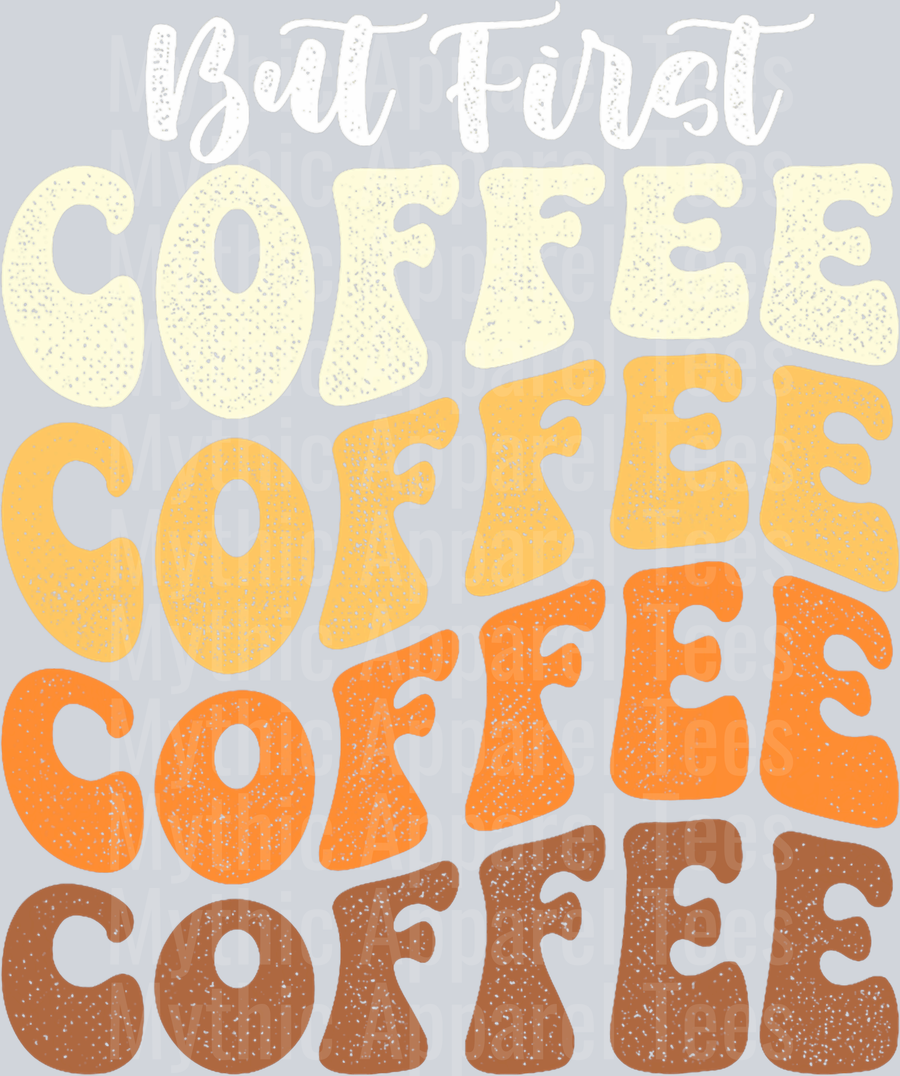 Coffee wave effect with retro colors DTF Coffee Transfers