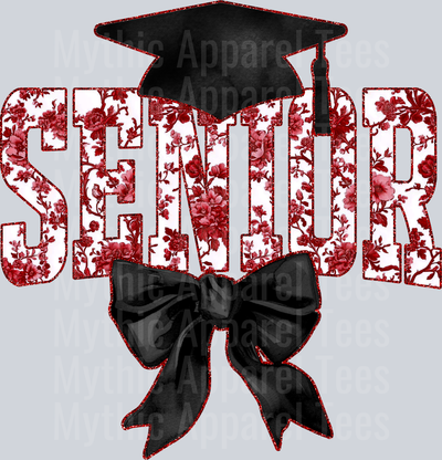 Maroon Senior Hat College Font Floral Senior Graduation Design