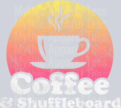 Coffee And Shuffleboard DTF Coffee Transfers