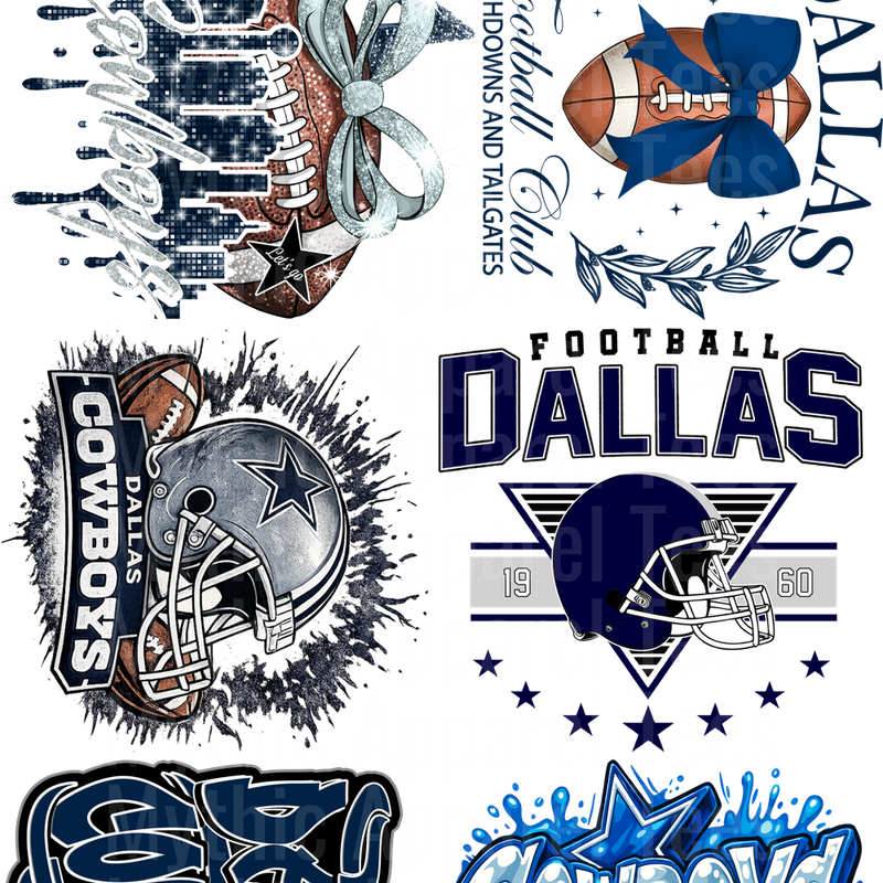 DALLAS COWBOYS NFL GANG SHEET 10 FULL SIZE IMAGES