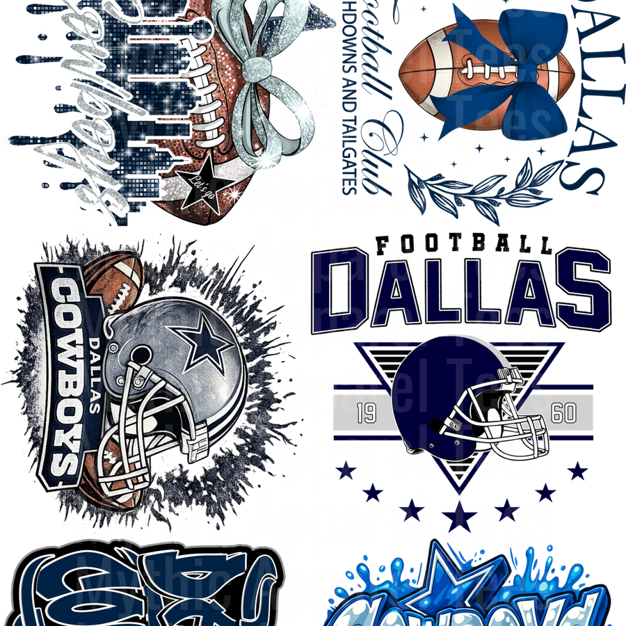 DALLAS COWBOYS NFL GANG SHEET 10 FULL SIZE IMAGES