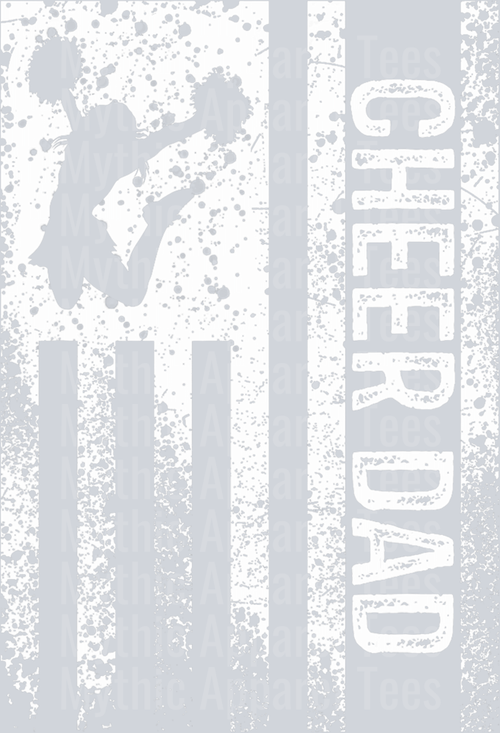 Cheer Dad White letters DTF Dad Transfers