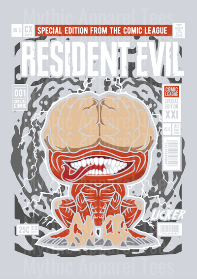 Licker Resident Evil Comic Book Cover STYLE DTF Pop Culture Transfers