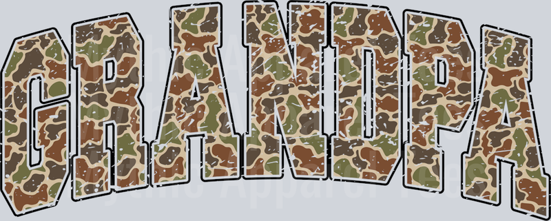 GRANDPA Camo Military Style Print DTF General Military Transfers