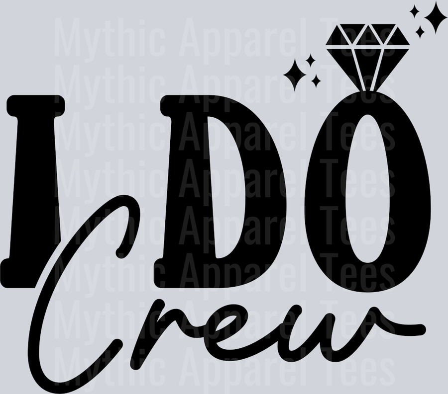 I do crew black with big diamond DTF I Do Crew Transfers