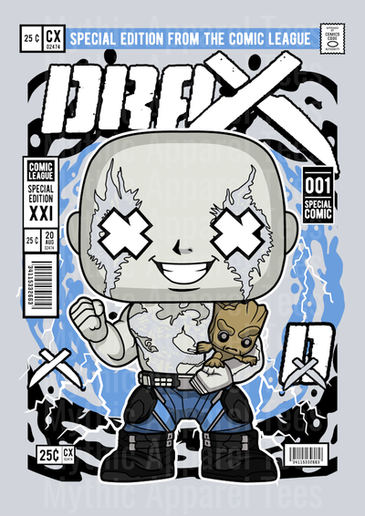 Drax With Groot Comic Book Cover STYLE DTF Pop Culture Transfers
