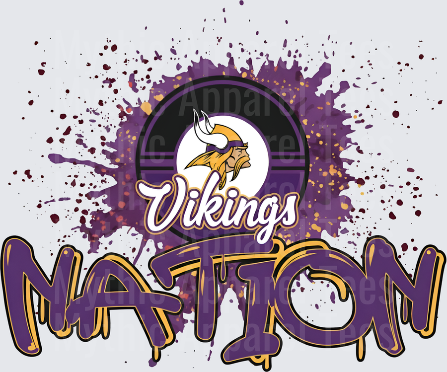 NFL Transfers Minnesota Vikings Nation Purple Paint Splatter Design