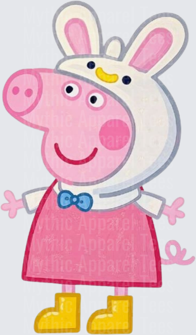 Peppa Pig Easter Bunny Costume Pink Dress Yellow Boots