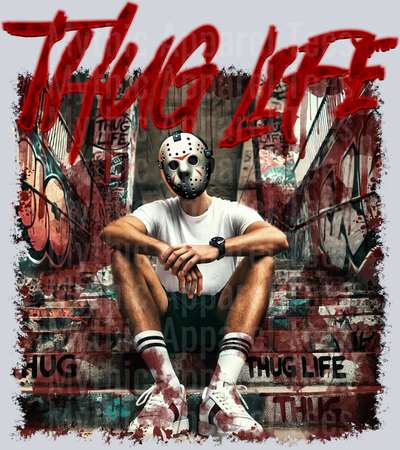Jason Vorhees Bloody Steps on stairs Horror Movie DTF Thug Life Transfers