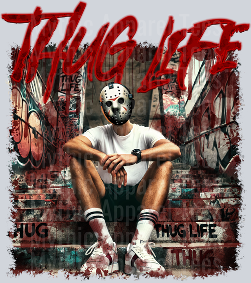 Jason Vorhees Bloody Steps on stairs Horror Movie DTF Thug Life Transfers