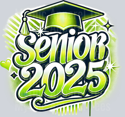 0040 Senior 2025 Yellow DTF 2025 Senior Graduation Transfers