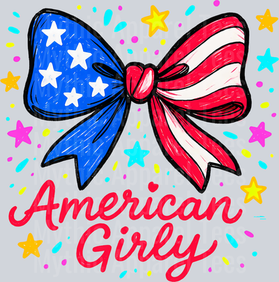 American girly red white and blue DTF Patriotic Transfers