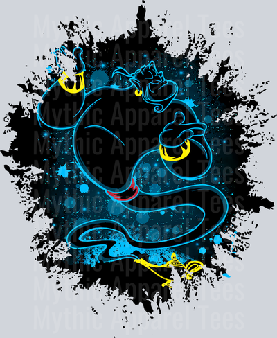 Genie Disney Dark Silhouette Color Splash Crystal Ball Vision