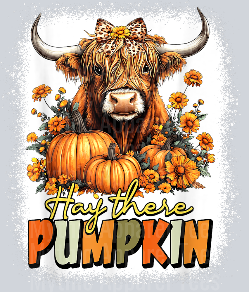 Hay There Pumpkin Highland Cow Thanksgiving Fall Autumn T-Shirt