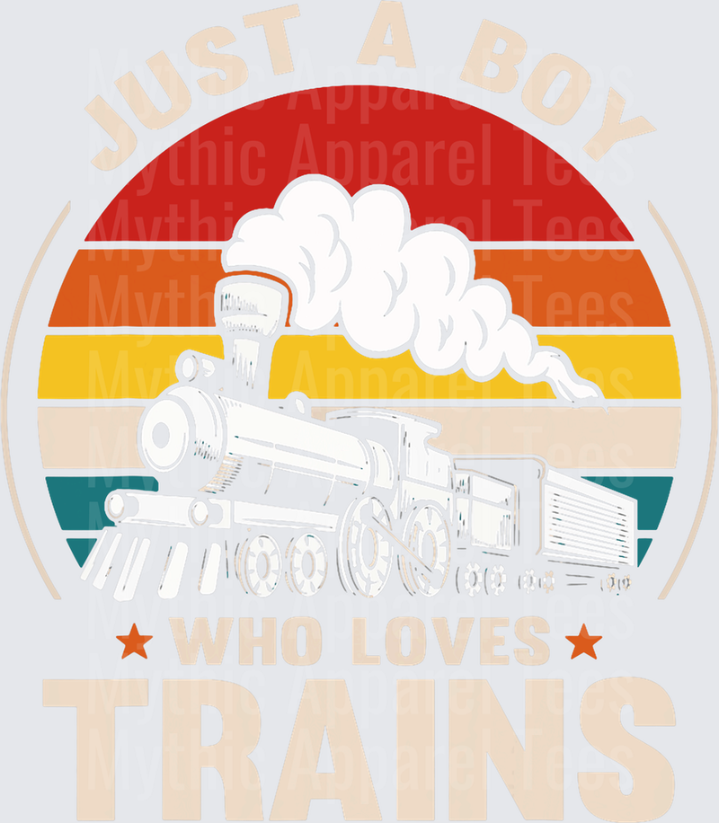 Trains Just A Boy Who Loves Trains Retro Sunset Steam Engine