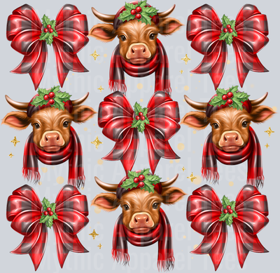 Christmas Cow Coquette Highland Cow