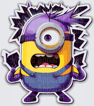 Minnions Evil Purple Minion Screaming Wild Hair Rage Mode