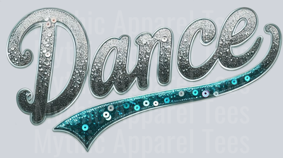 Dance Swoosh Sequins Mint DTF Dance Swoosh Transfers