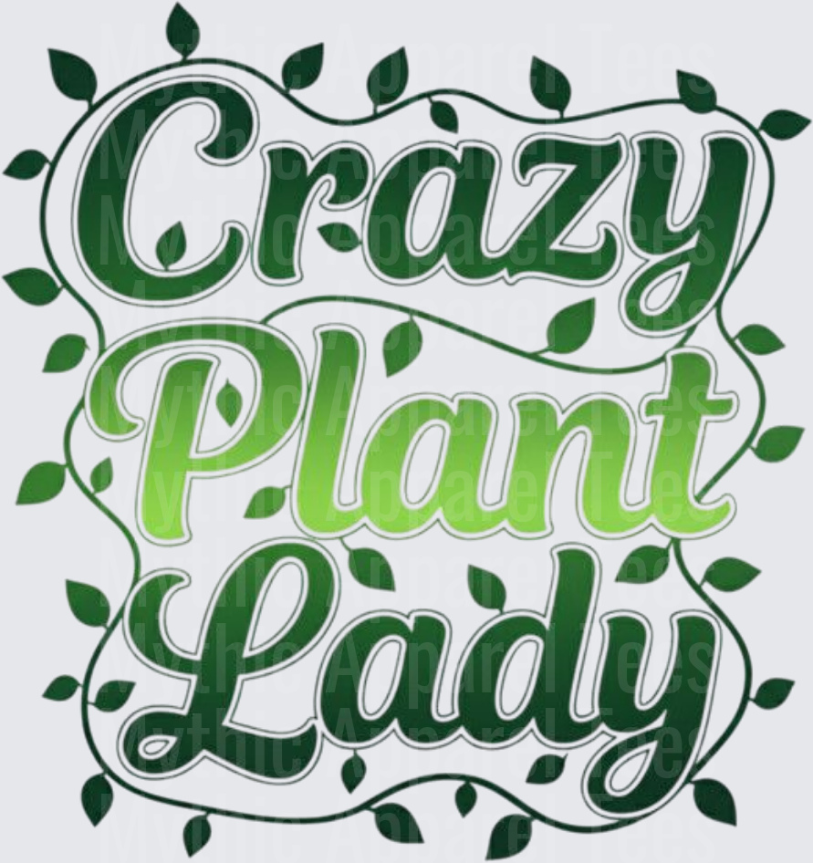 Plant Lovers Crazy Plant Lady Vine and Leaf Typography Design