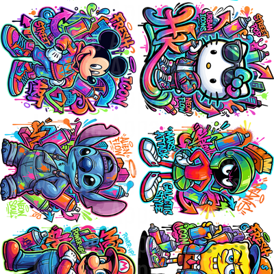 KIDS POP VARIETY 3 GANG SHEET 10 FULL SIZE IMAGES