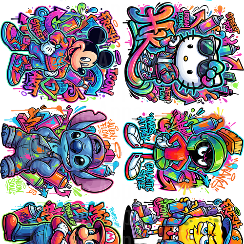KIDS POP VARIETY 3 GANG SHEET 10 FULL SIZE IMAGES