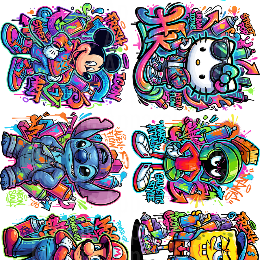 KIDS POP VARIETY 3 GANG SHEET 10 FULL SIZE IMAGES