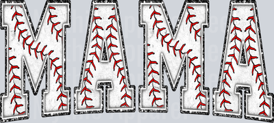 Baseball Mama Red Stitched words 2 School Spirit & Sports