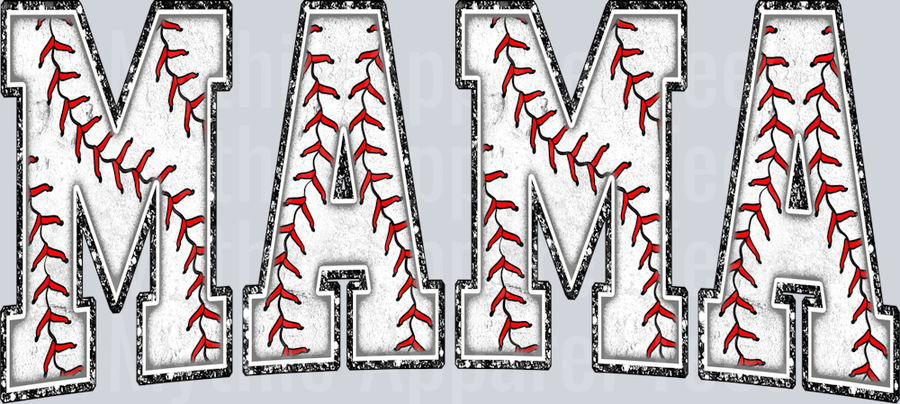 Baseball Mama Red Stitched words 2 School Spirit & Sports
