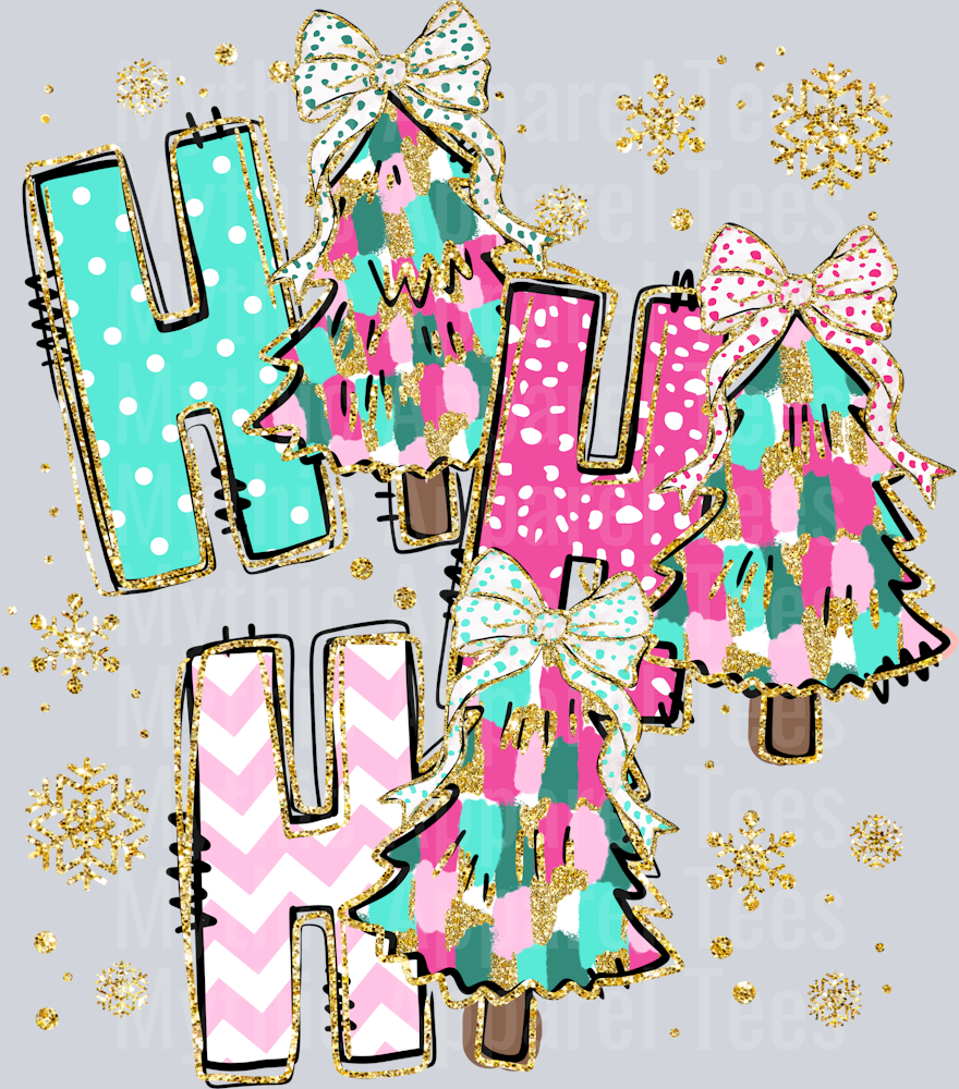 HOHOHO CHRISTMAS TREE DTF Christmas Transfers