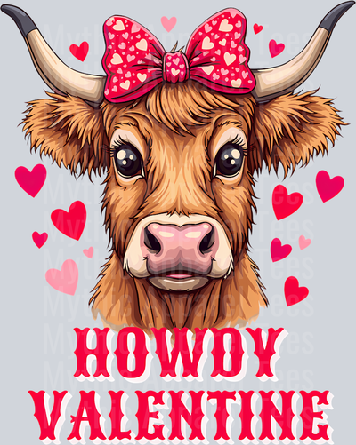 190 Valentine_S Day Scottish Highland Cow Love Heart Long Sleeve T-Shirt