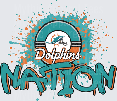 NFL Transfers Miami Dolphins Nation Graffiti Paint Splash Design