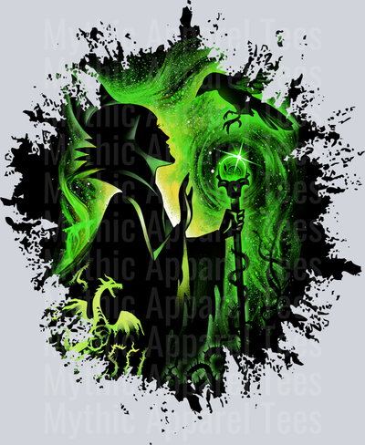 Maleficent Disney Villain Dark Silhouette Color Splash Crystal Ball Vision