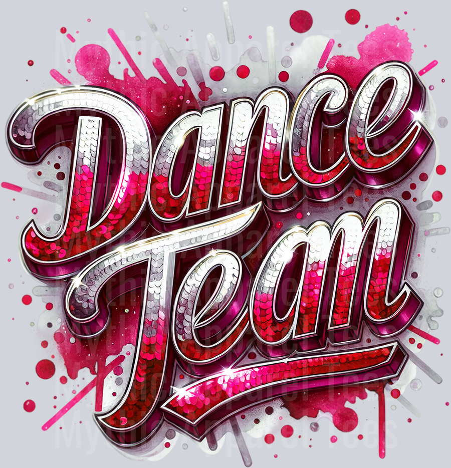 0017 Dance Team Sequins Red DTF Dance Team Transfers