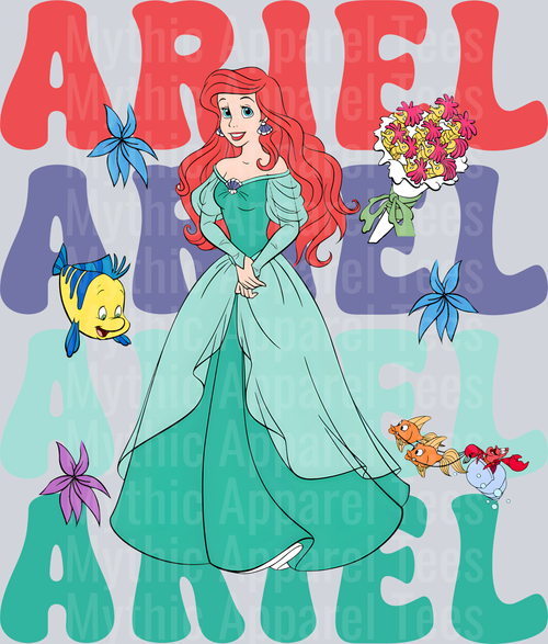 Ariel The Little Mermaid DTF Disney Transfers